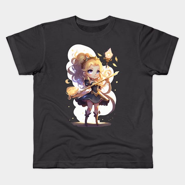 Little Cute Witch Kids T-Shirt by Spaksu